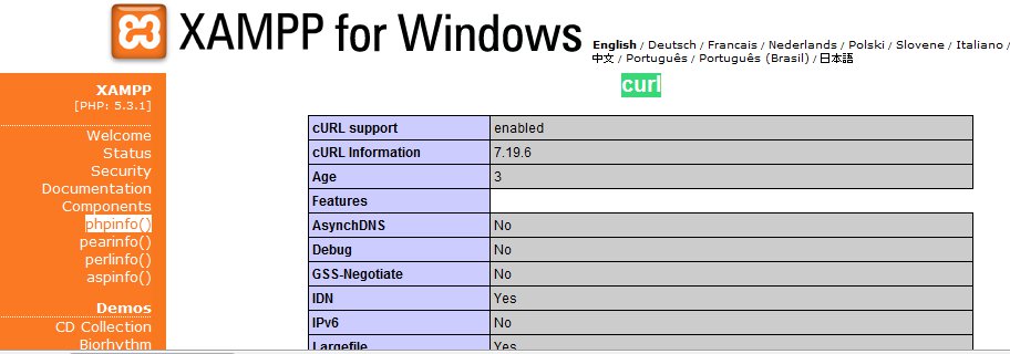 curl Konfigurasi server Localhost Windows (XAMPP)